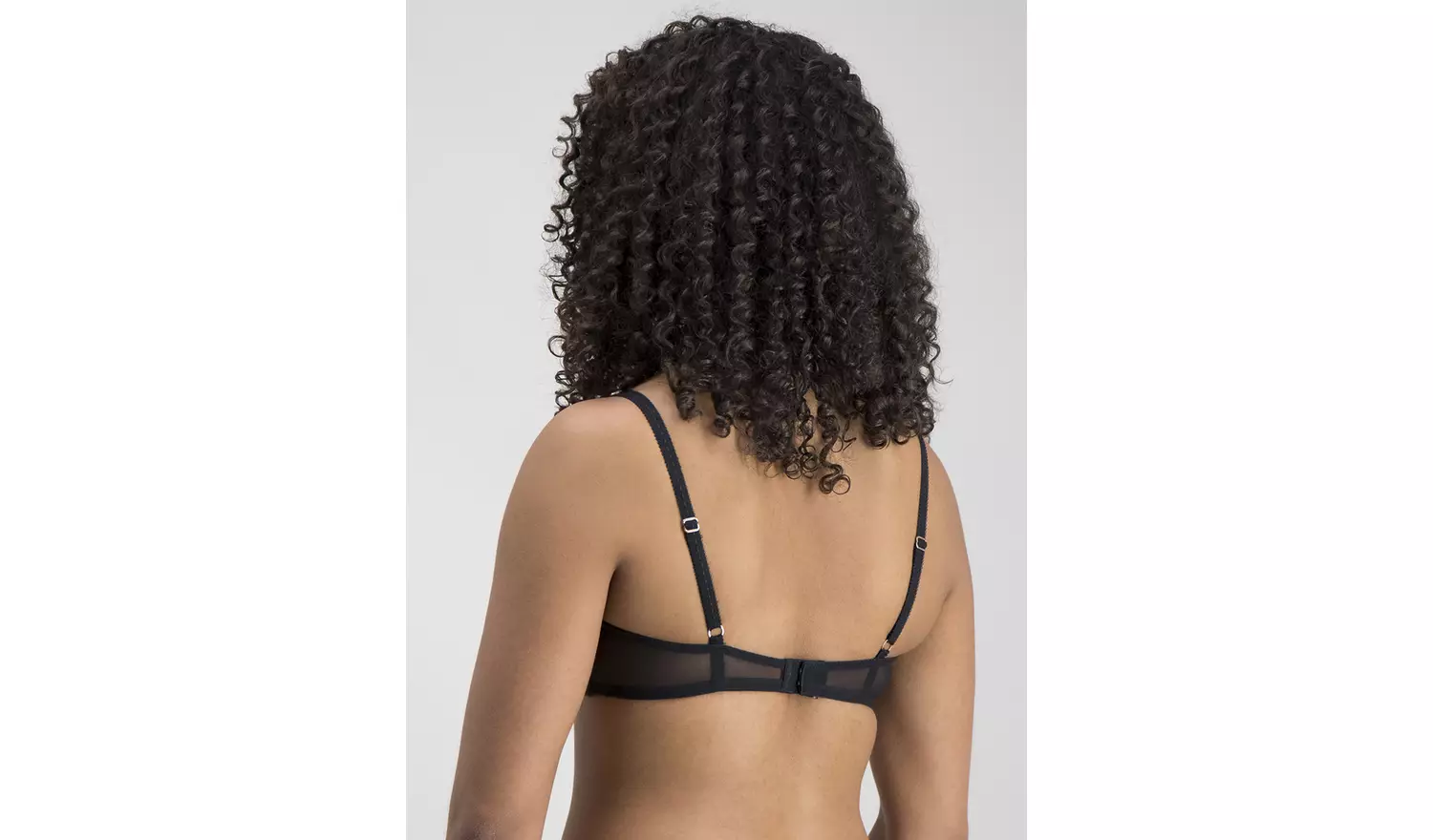 Black Embroidered Balcony Bra - 40B