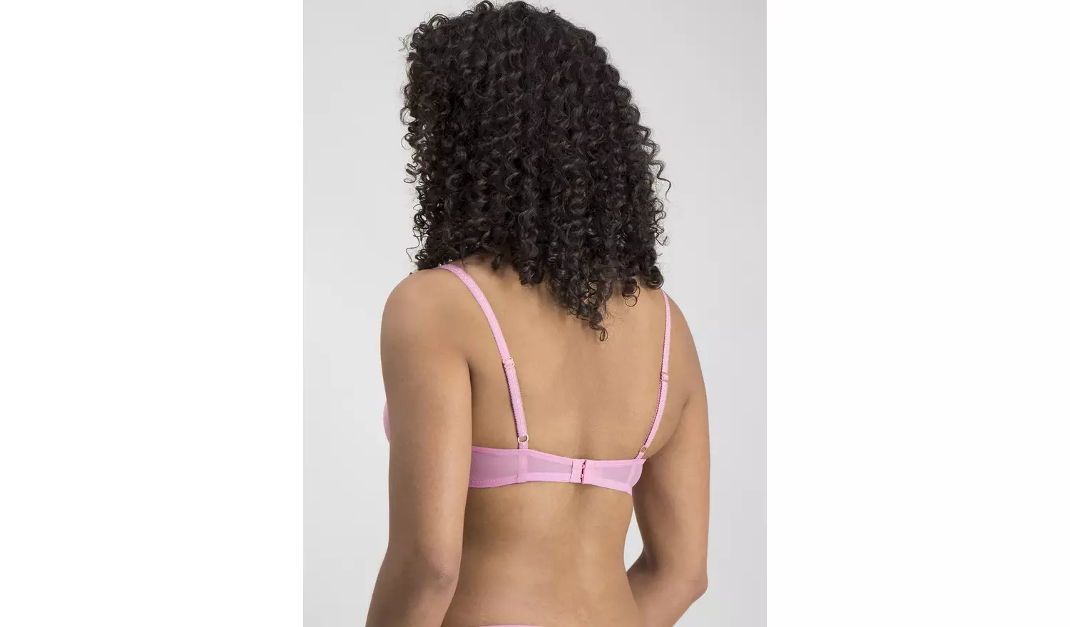Bright Pink Embroidered Balcony Bra - 42D