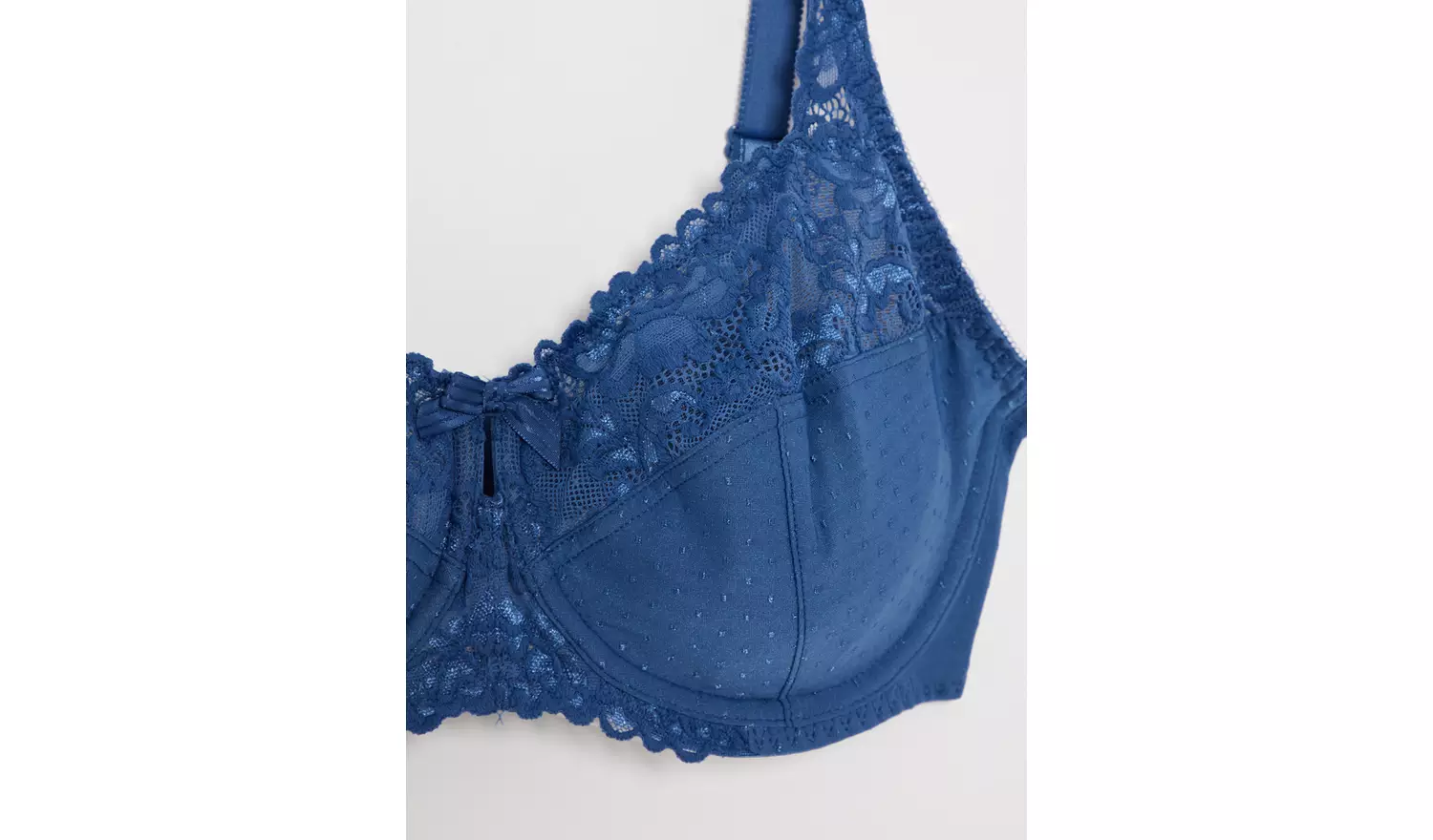 DD+ Navy Recycled Lace Comfort Full Cup Bra - 36GG