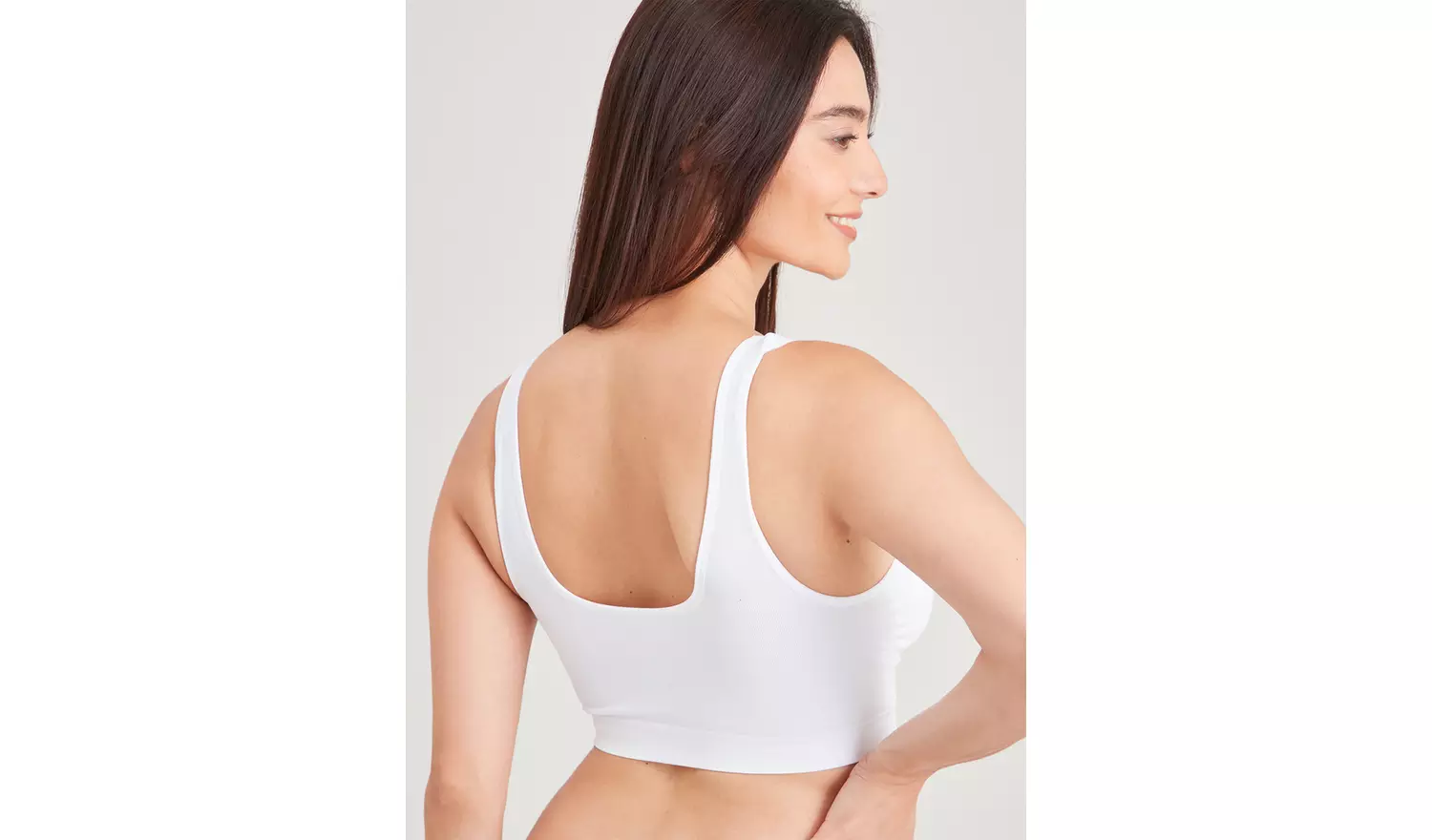 White Seamless Stretch Zip Front Crop Top L