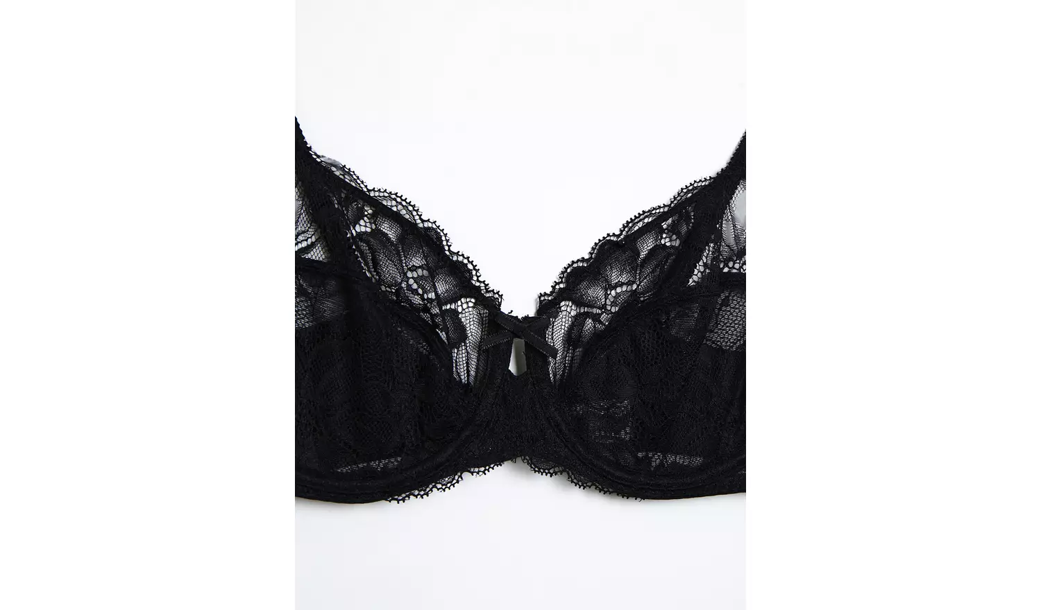Black Recycled Lace Full Cup Comfort Bra - 32E