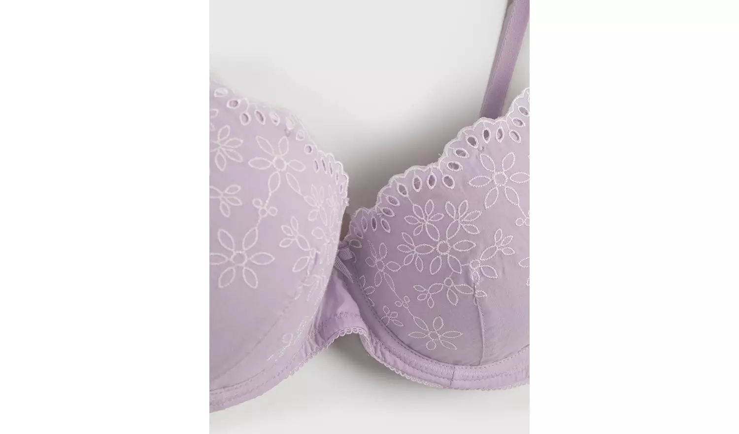 A-GG Lilac Broderie Full Cup Padded Bra - 38GG