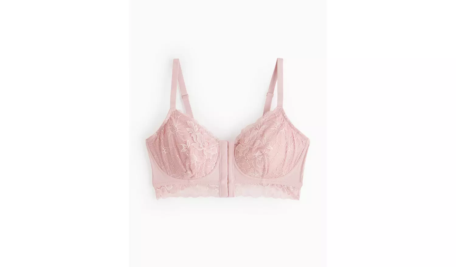 A-GG Pink Floral Lace Post Surgery Front Fastening Bra 32F