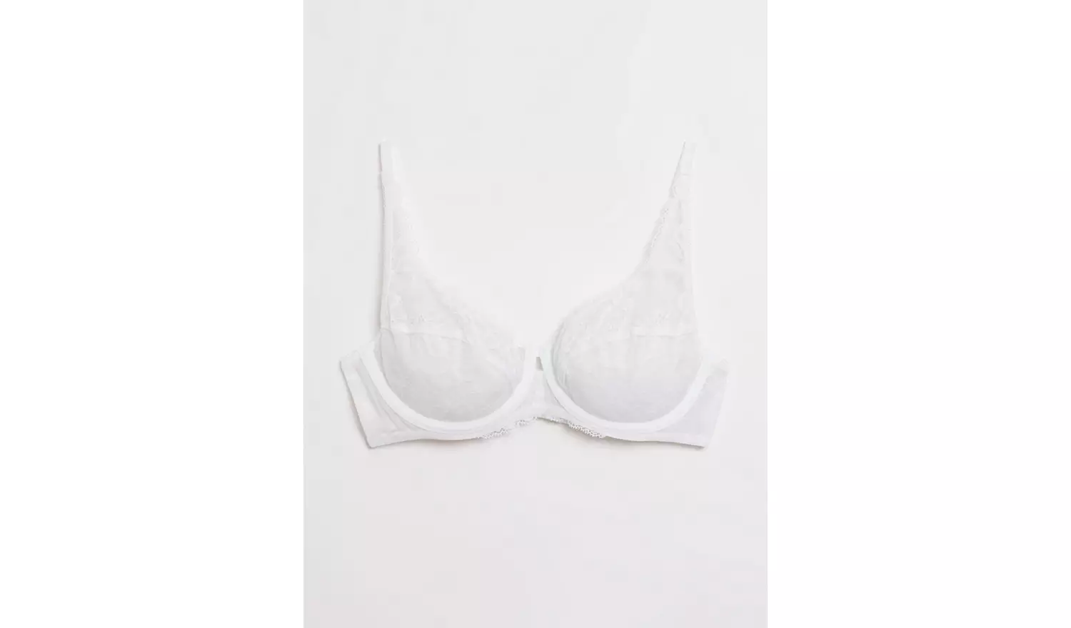 White Recycled Lace Full Cup Comfort Bra - 36F