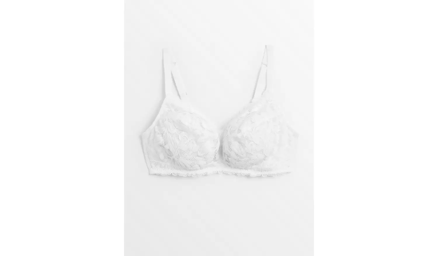 DD+ White Lace Non-Wired Bra 36F