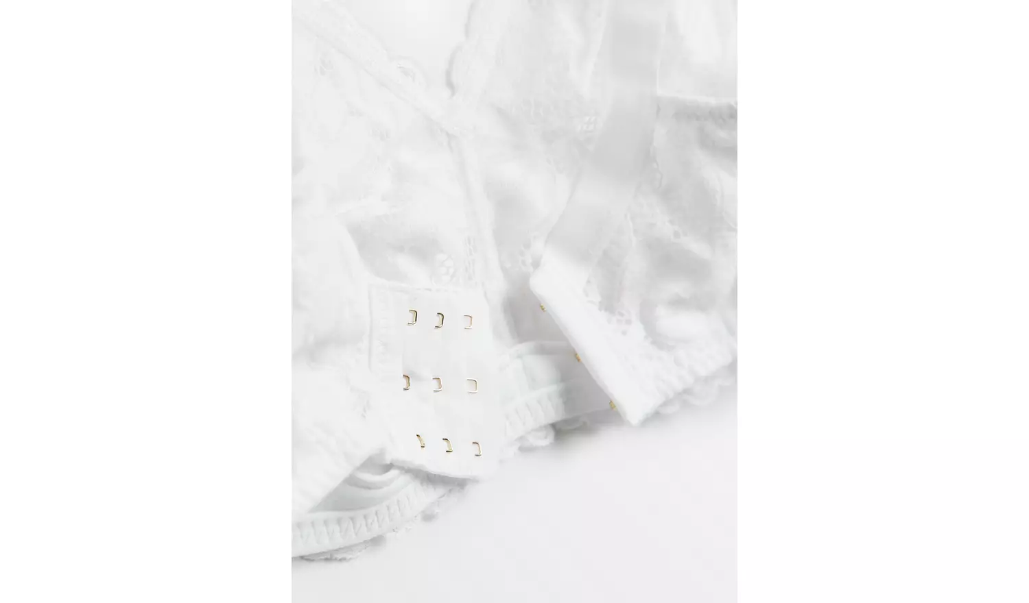 DD+ White Lace Non-Wired Bra 38E