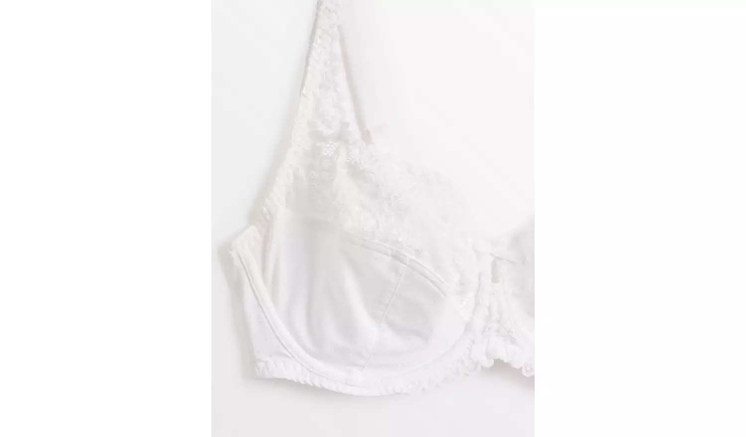 DD+ White Full Cup Lace Underwired Bra 42F