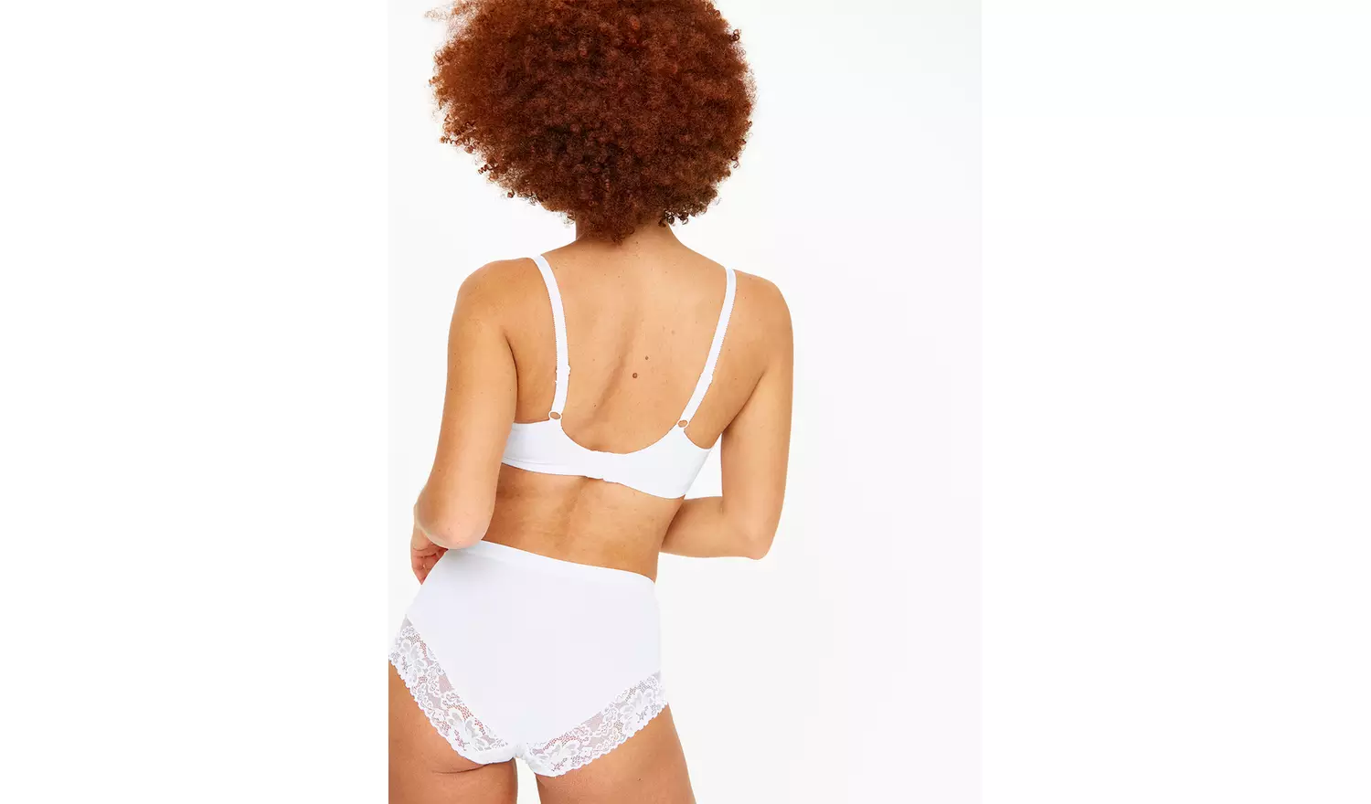 DD+ White Full Cup Lace Underwired Bra 32E