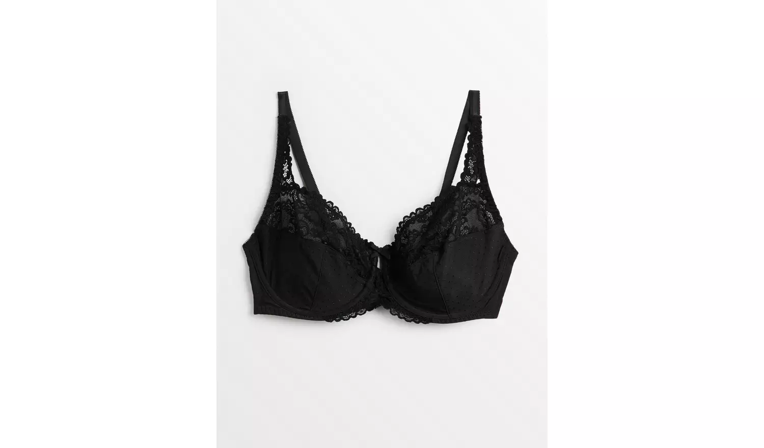 DD+ Black Floral Lace Underwired Bra 40F