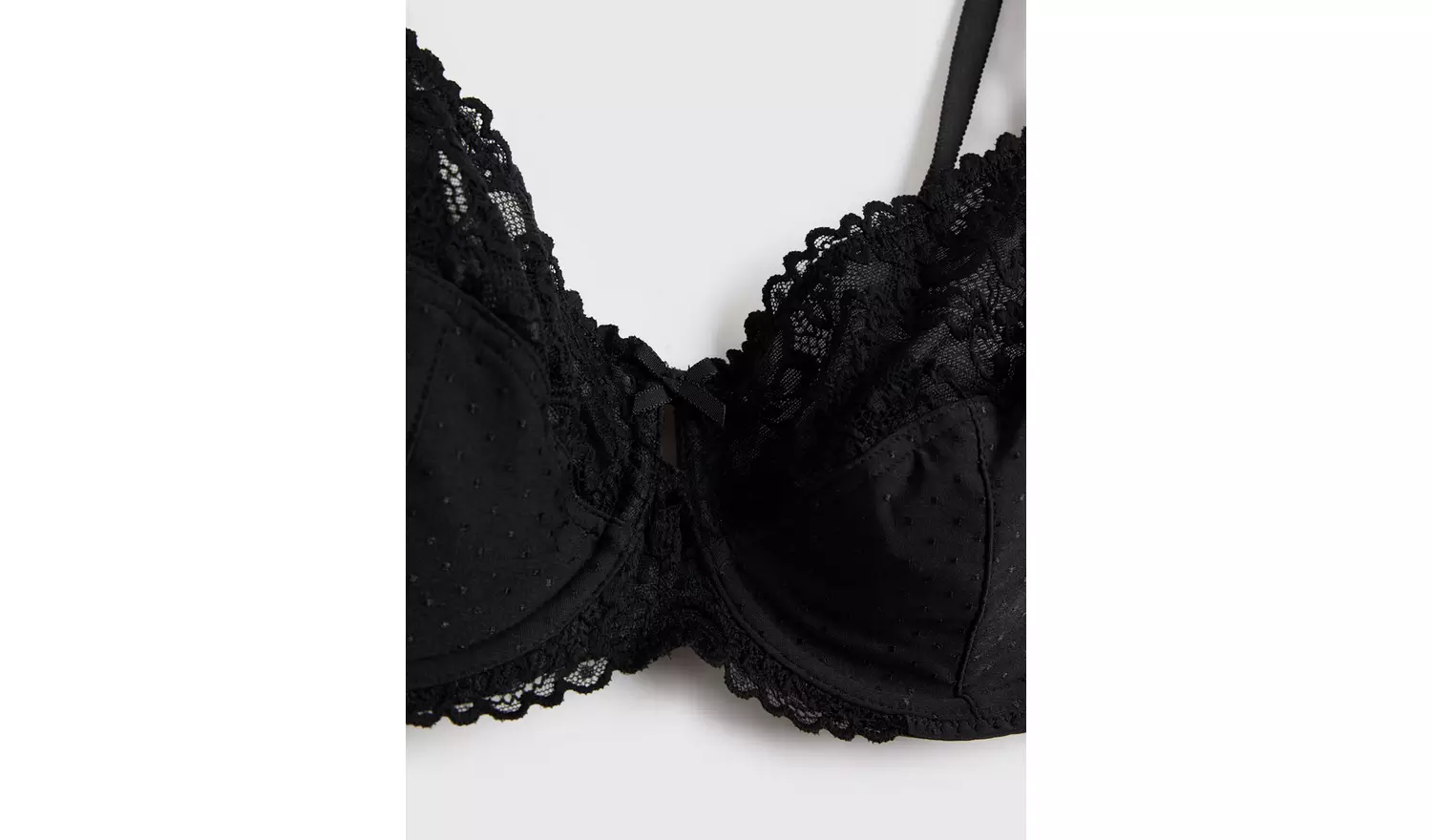 DD+ Black Floral Lace Underwired Bra 40DD