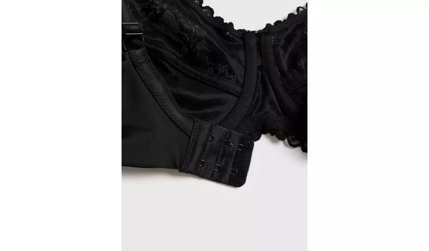 DD+ Black Floral Lace Underwired Bra 36E