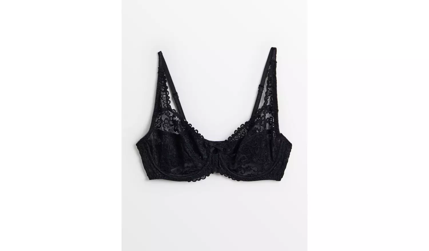 Black Lace Full Cup Underwired Bra 40DD