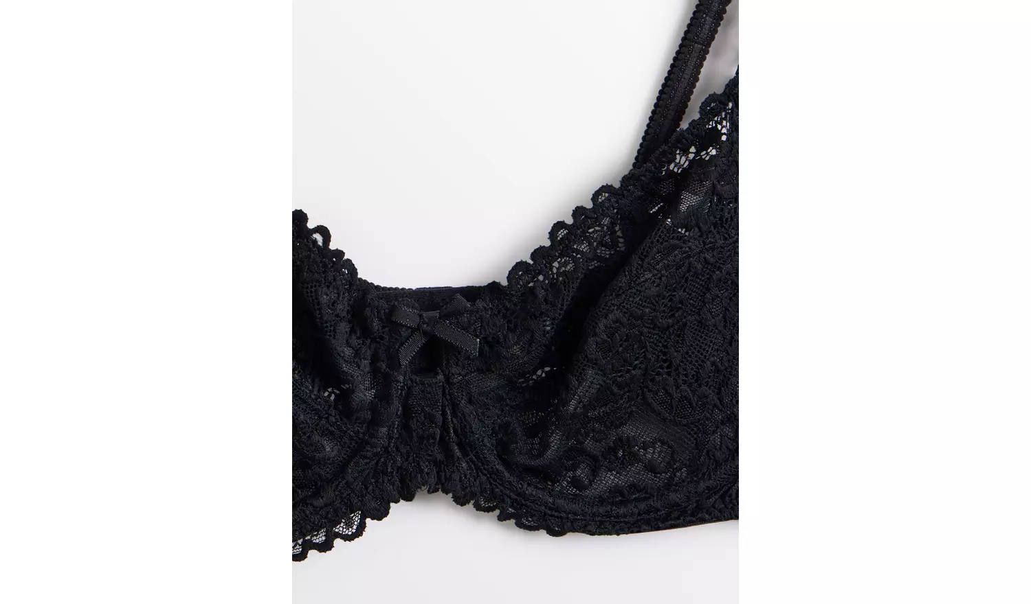 Black Lace Full Cup Underwired Bra 36E