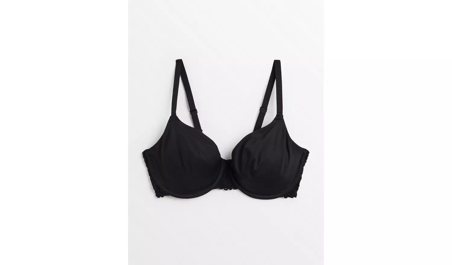 DD+ Black Dual Moulded Lace Padded Bra 38GG