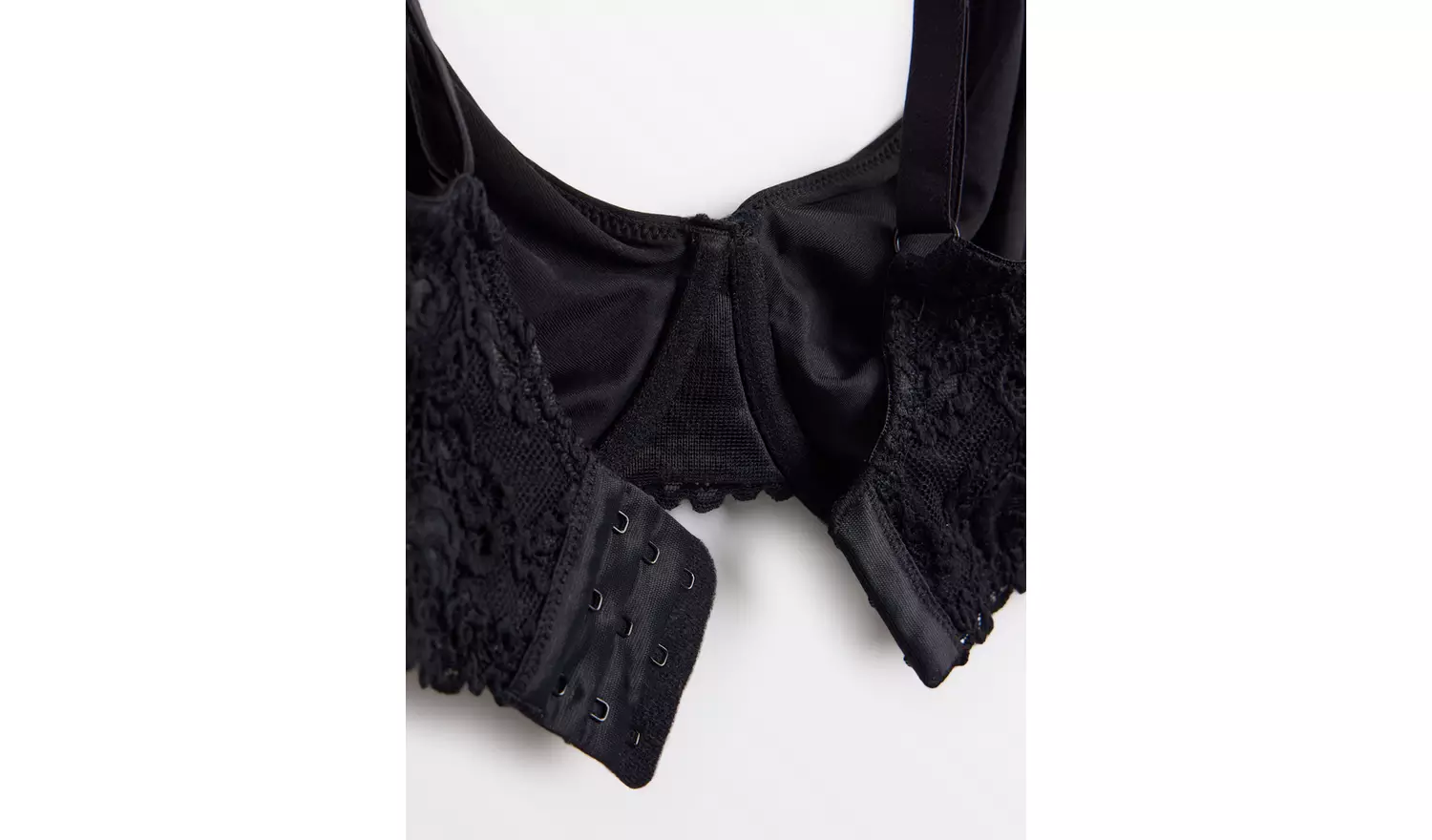 DD+ Black Dual Moulded Lace Padded Bra 38F