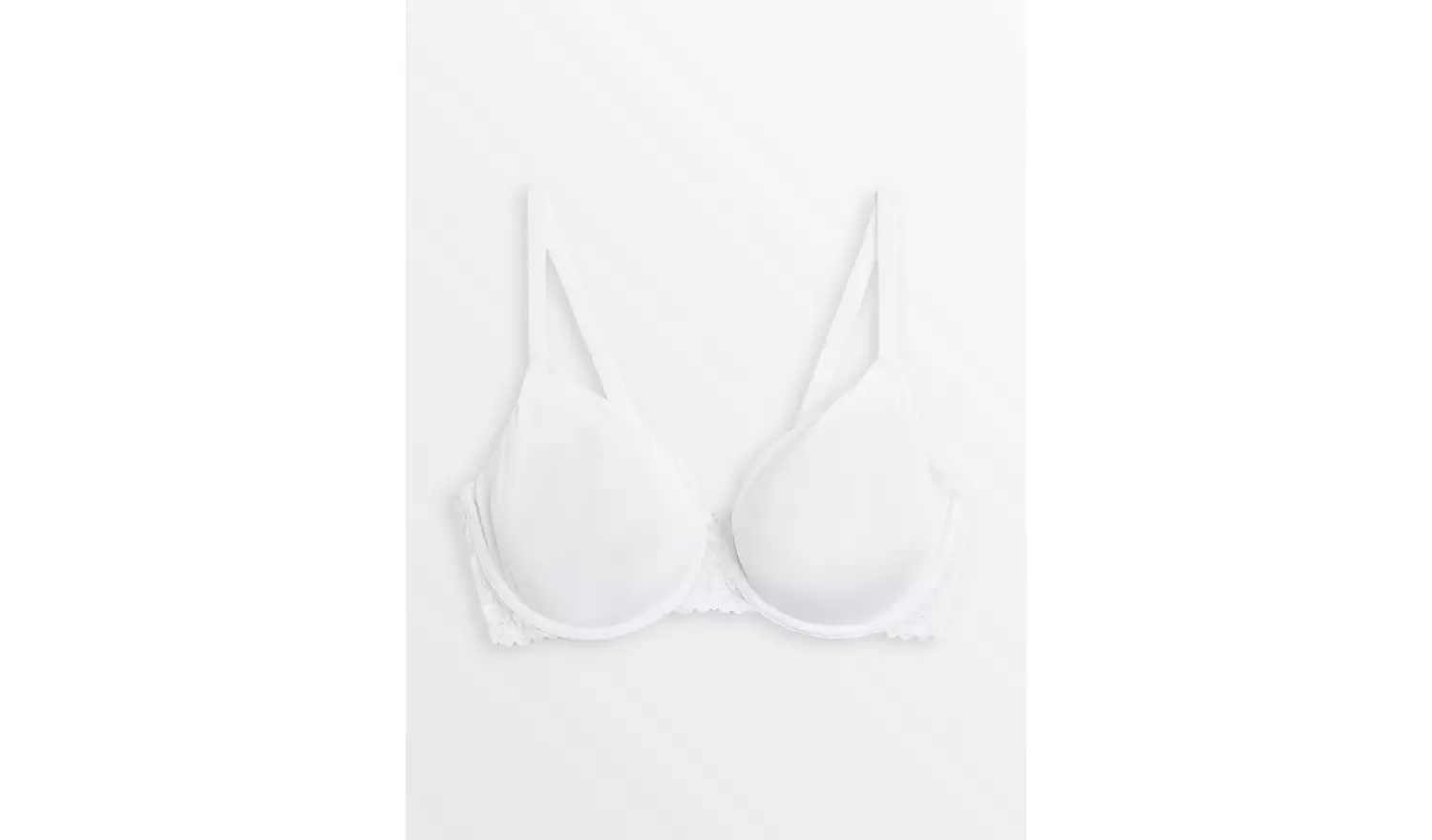 DD+ White Dual Moulded Lace Padded Bra 42DD