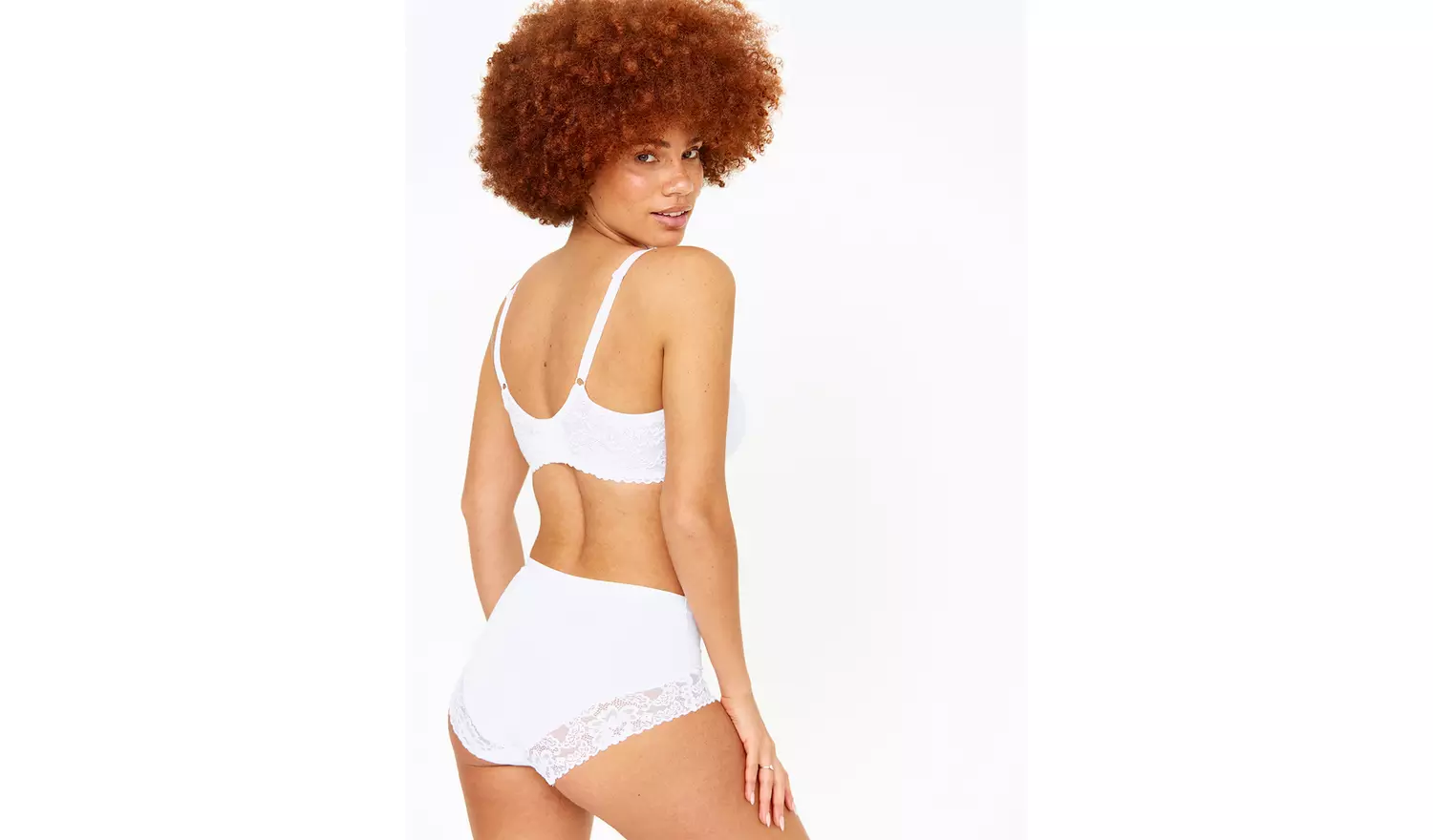 DD+ White Dual Moulded Lace Padded Bra 36GG