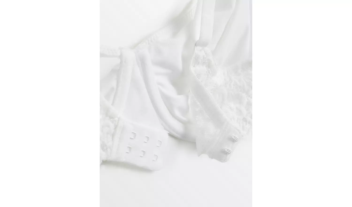 White Dual Moulded Lace Underwired Bra 36D