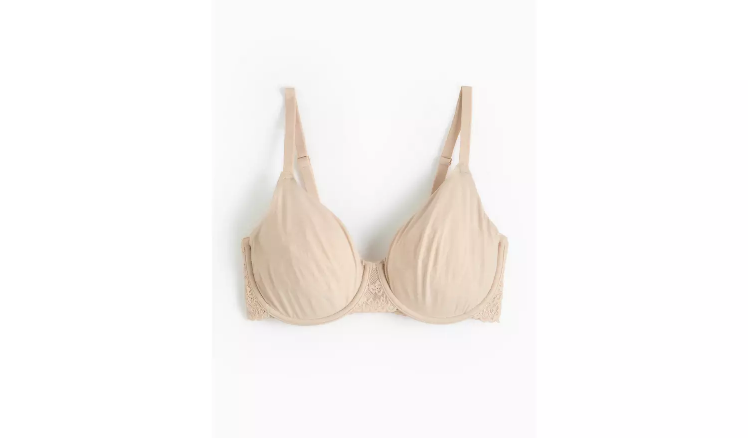 DD+ Beige Dual Moulded Lace Underwired Bra 38GG