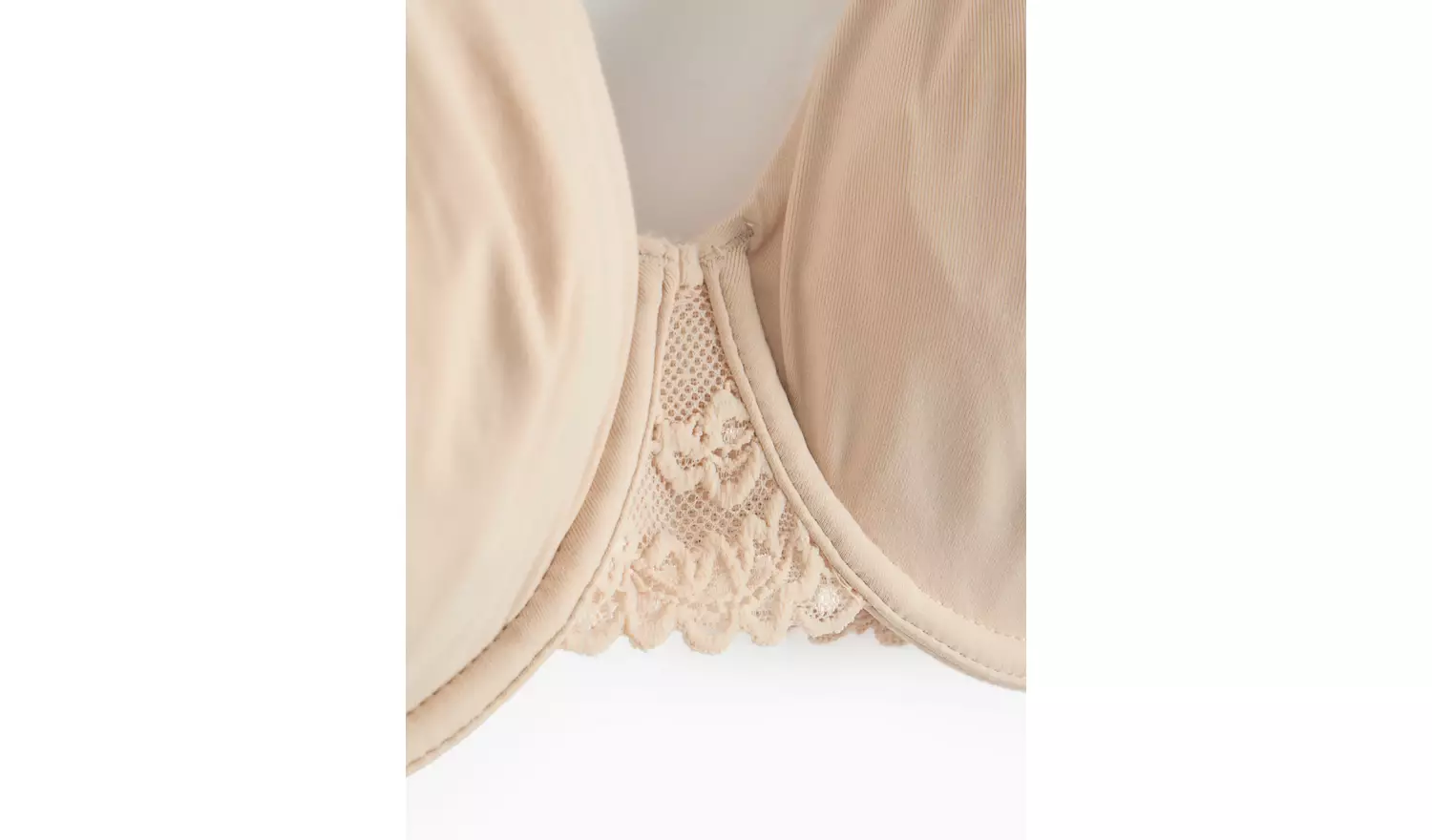DD+ Beige Dual Moulded Lace Underwired Bra 40GG
