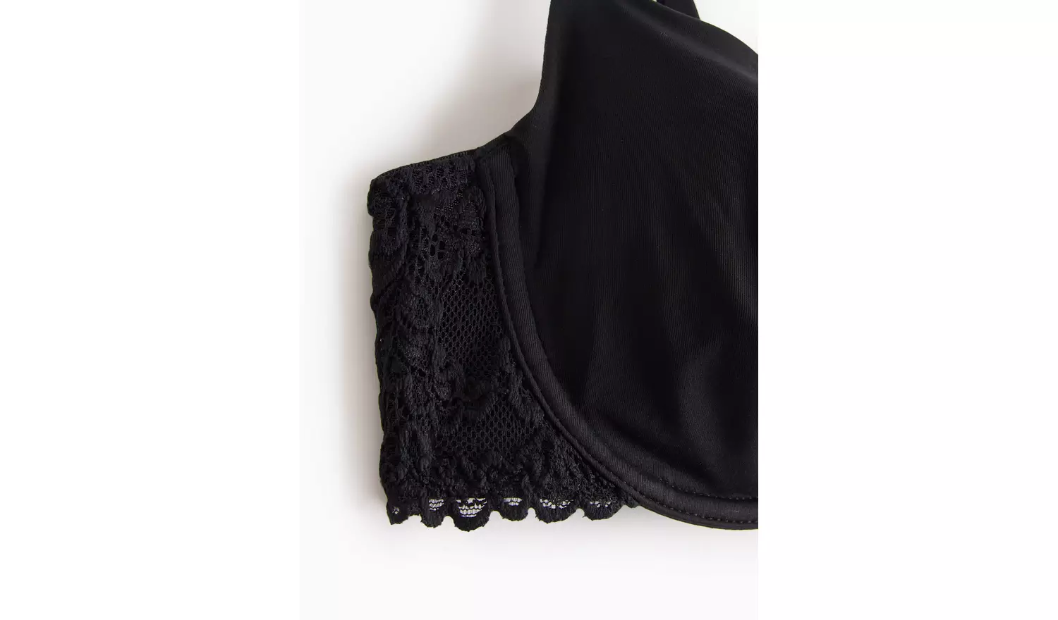 Black Dual Moulded Lace Underwired Bra 42C