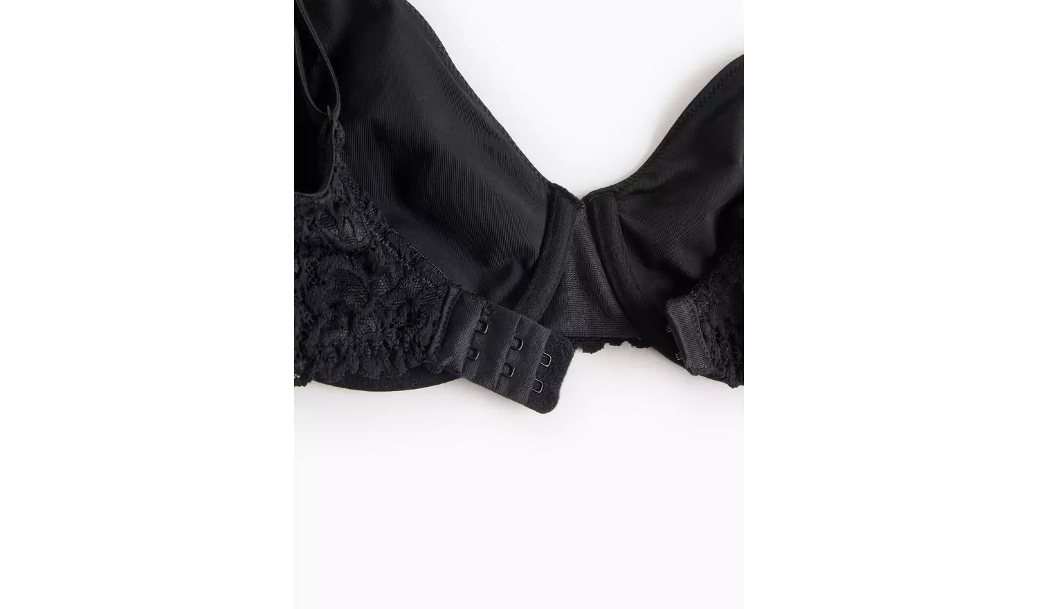 Black Dual Moulded Lace Underwired Bra 36C