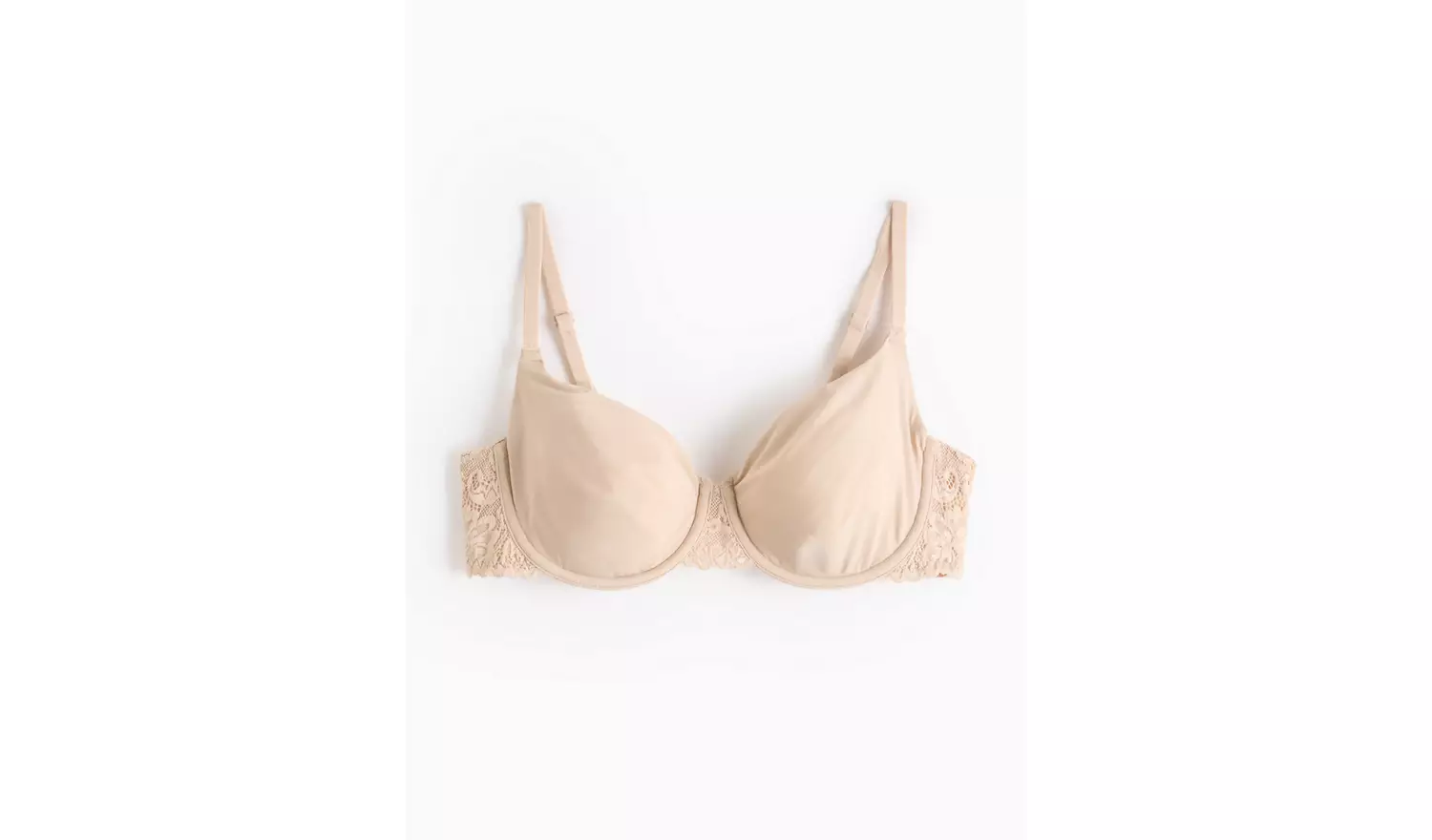 Beige Dual Moulded Lace Underwired Bra 40C
