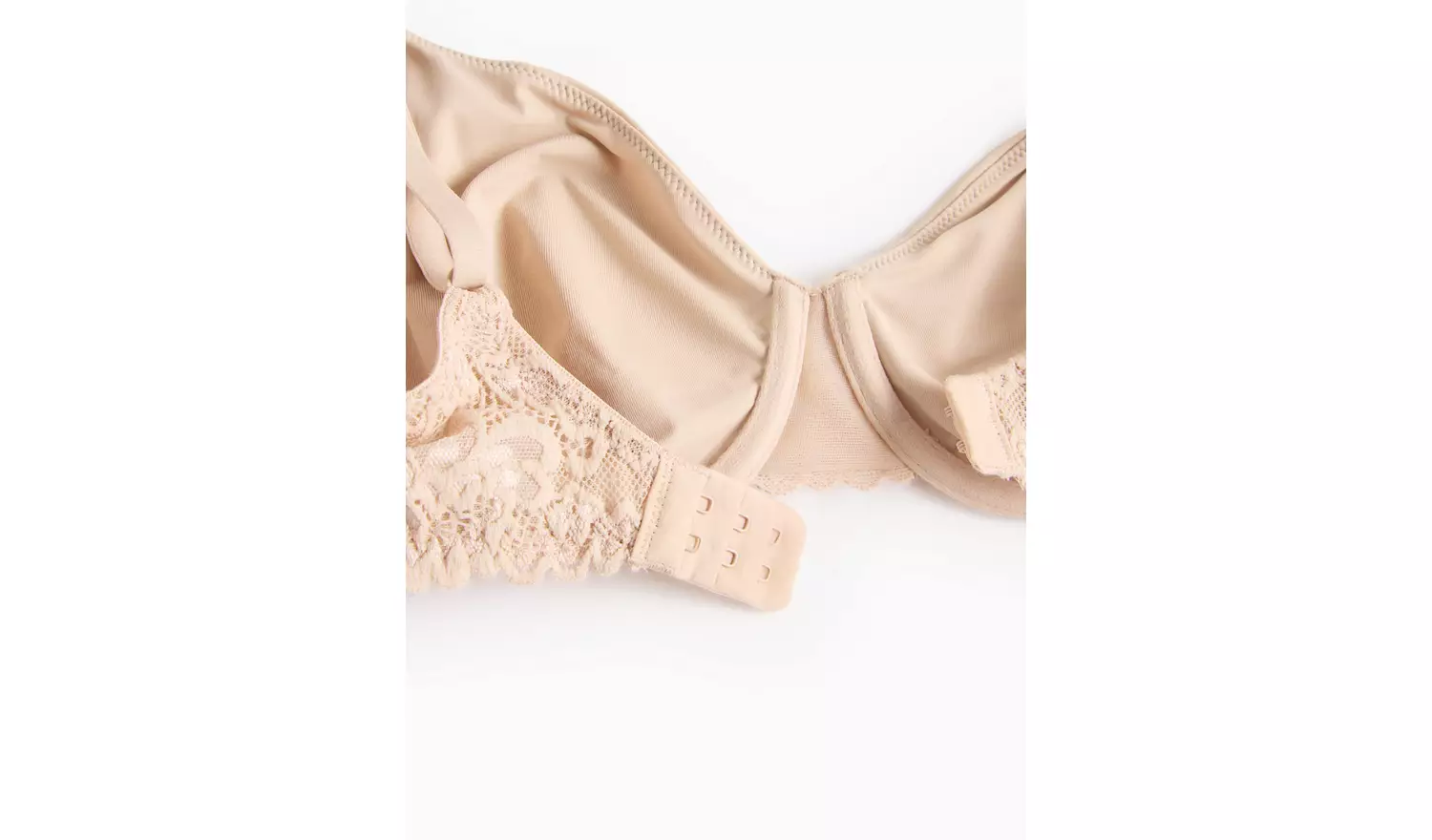 Beige Dual Moulded Lace Underwired Bra 34C