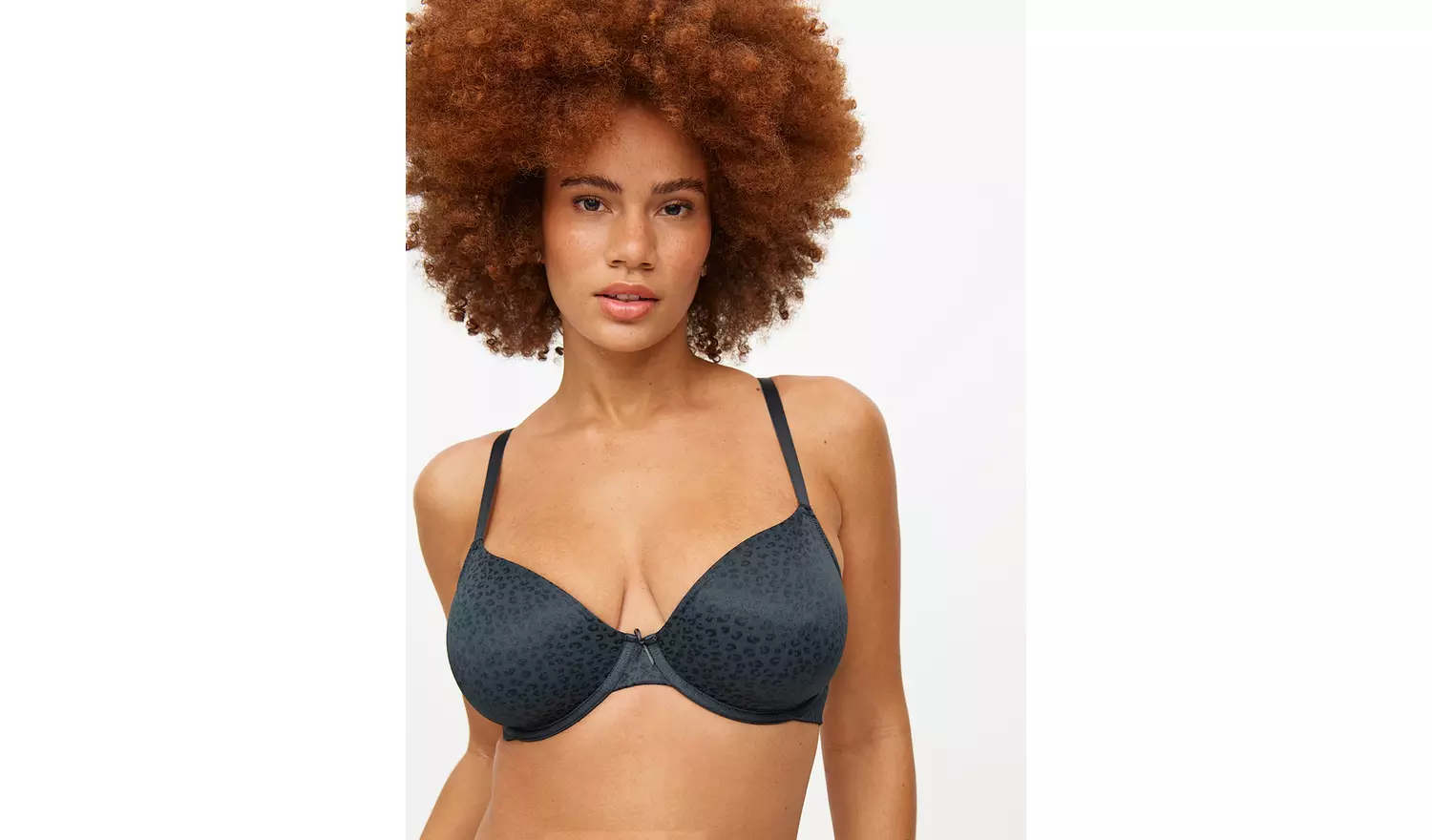 DD+ Black & White Jacquard Animal Print Underwired Bras 2 Pack38E