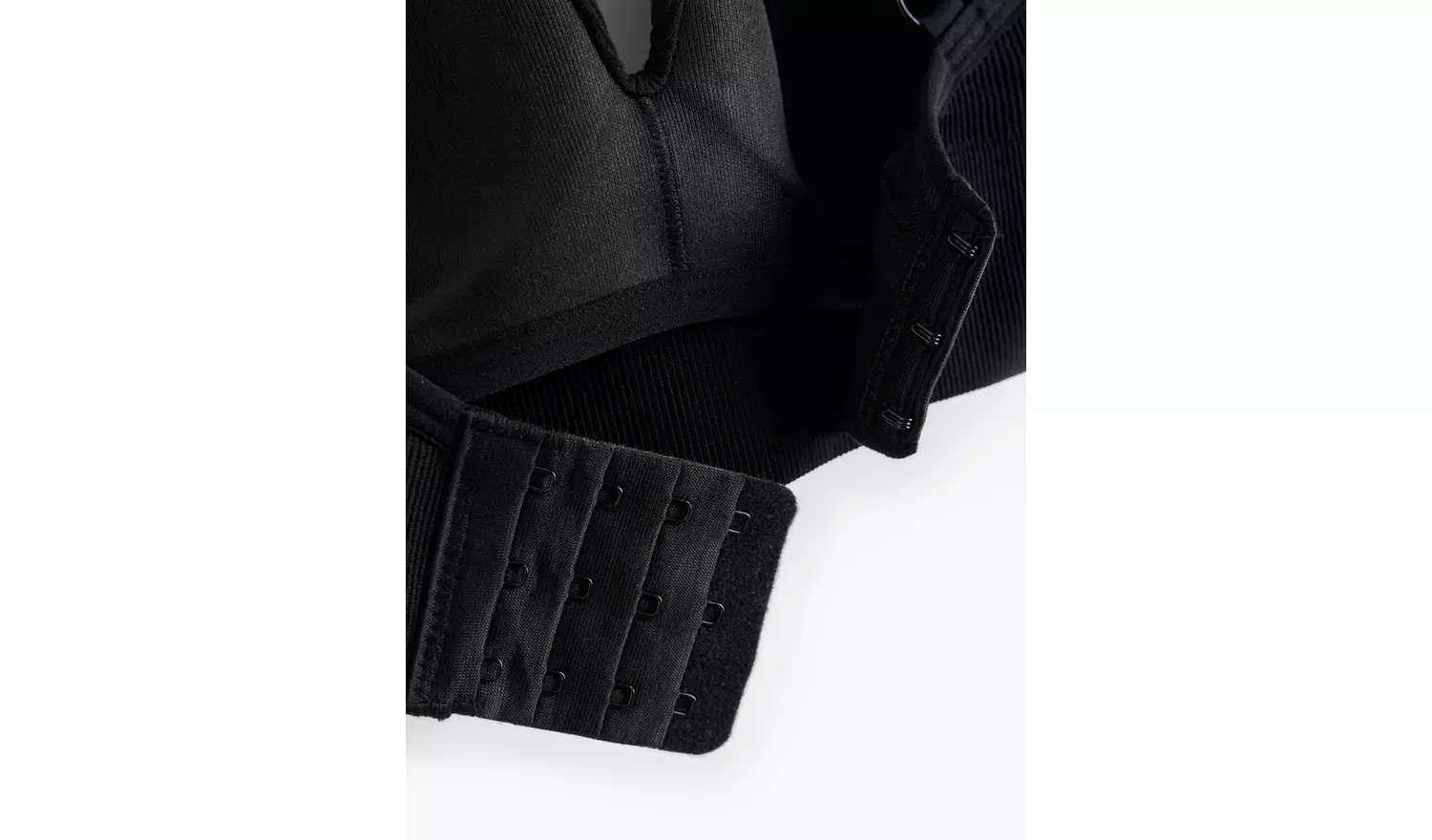 Black Ribbed Non-Wired Seamless Bra S