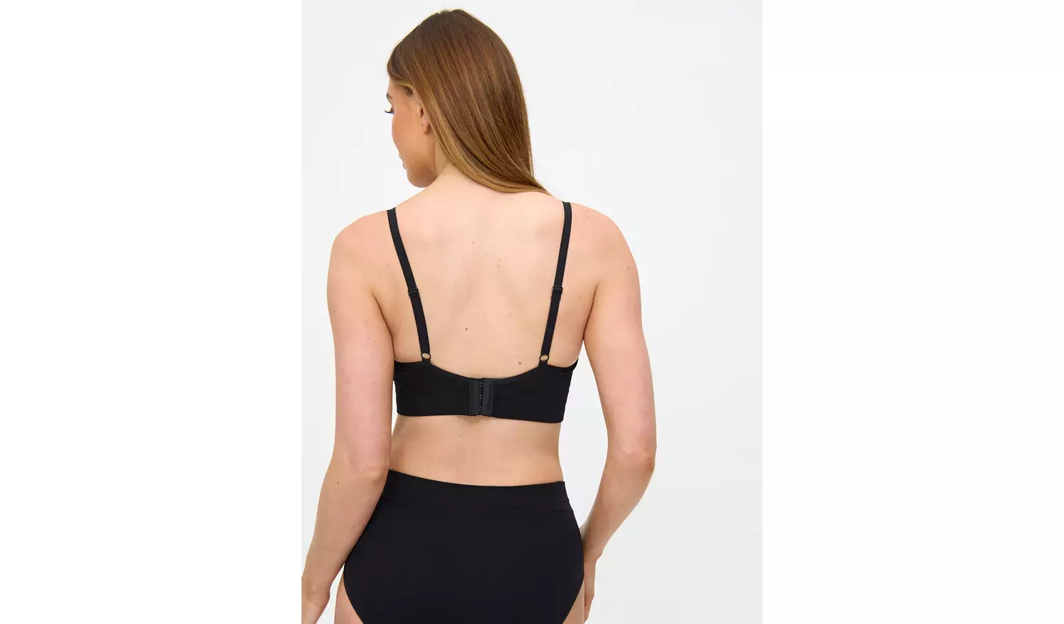 Black Ribbed Non-Wired Seamless Bra XL