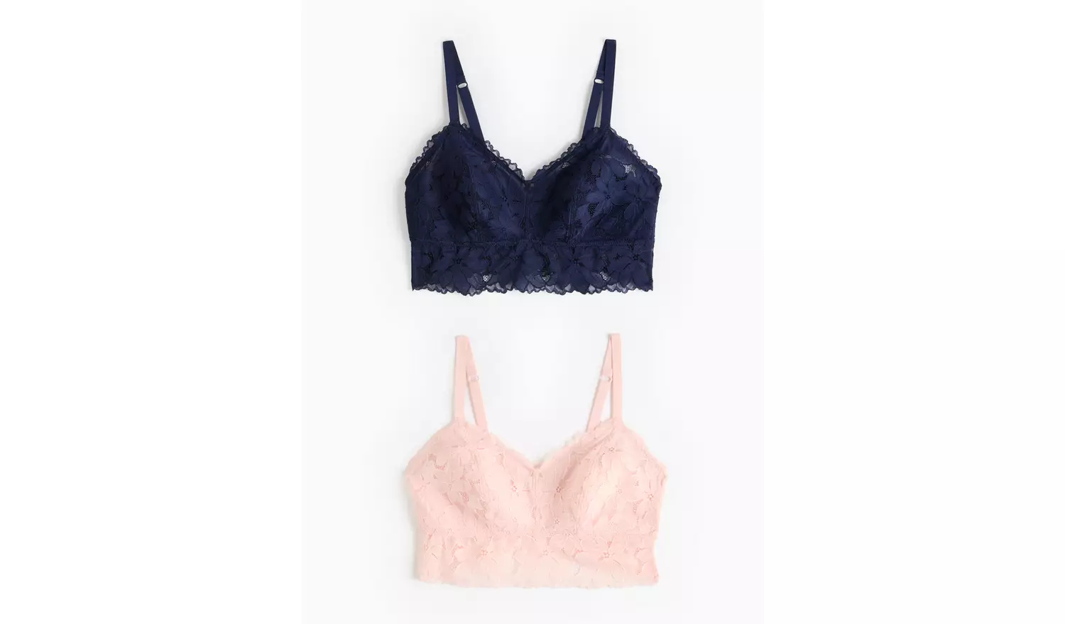 Pink & Navy Floral Lace Padded Bralettes 2 Pack8