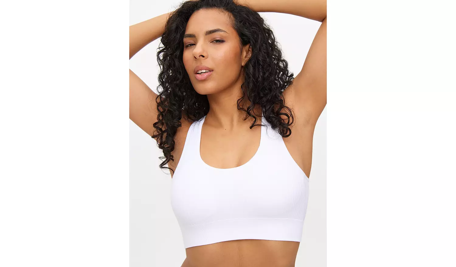 White Seamless Cropped Bralette XXXL