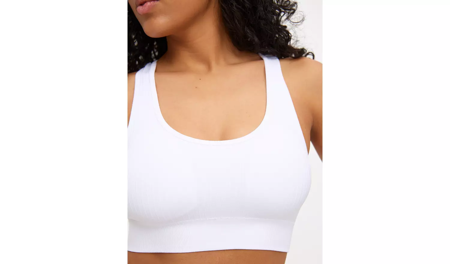 White Seamless Cropped Bralette XXL