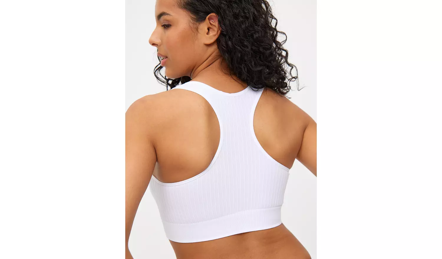 White Seamless Cropped Bralette XXXL