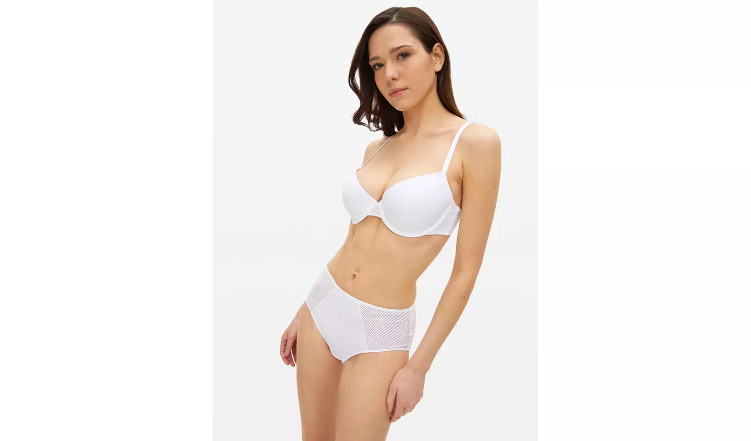 Black & White Stripe Mesh T-Shirt Bra 2 Pack 34A