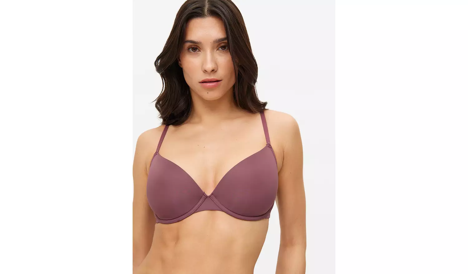 Cream, Pink & Burgundy T-Shirt Bras 3 Pack 34DD