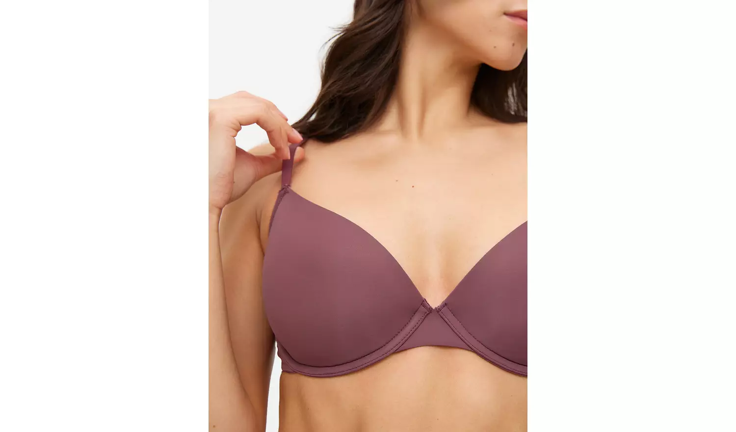 Cream, Pink & Burgundy T-Shirt Bras 3 Pack 42DD