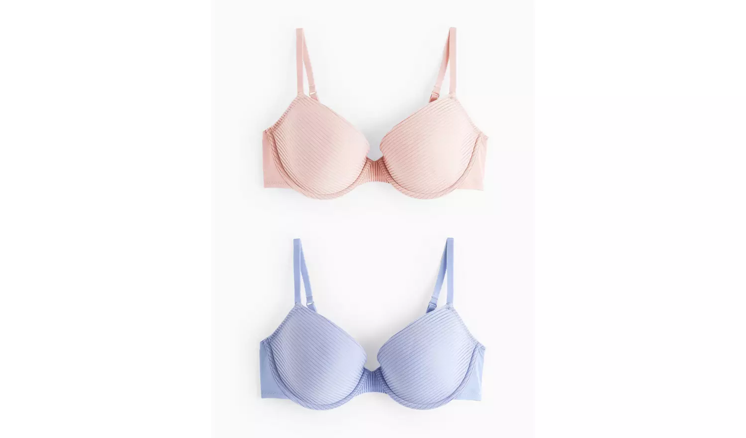 Pink & Blue Stripe Mesh T-Shirt Bra 2 Pack 40C