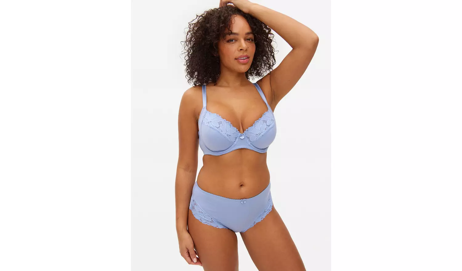 DD+ Blue Lace Underwired Full Cup Bra 36DD