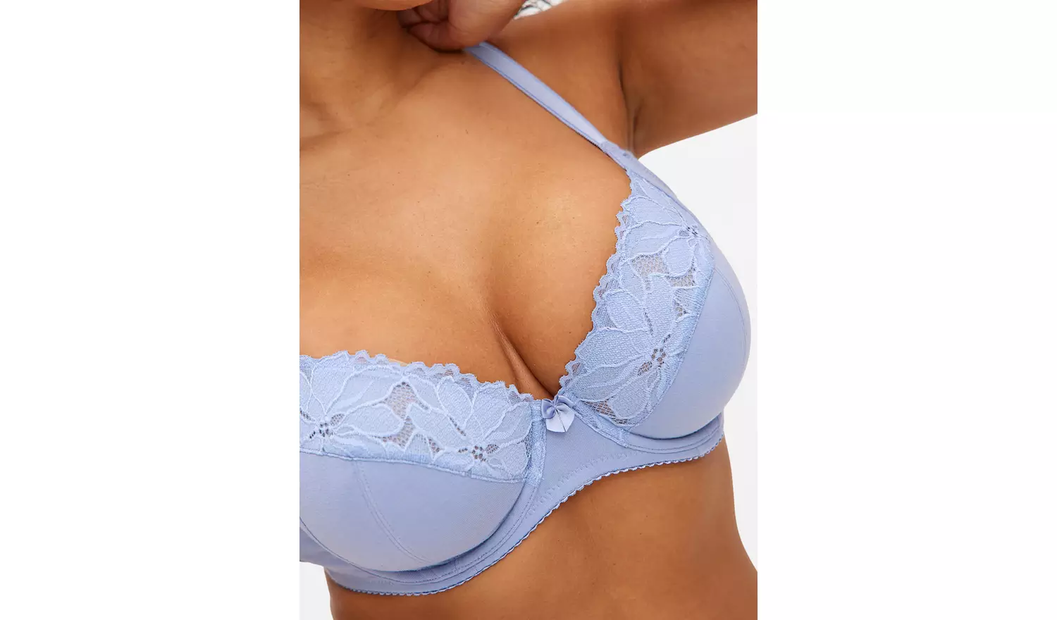 DD+ Blue Lace Underwired Full Cup Bra 42E