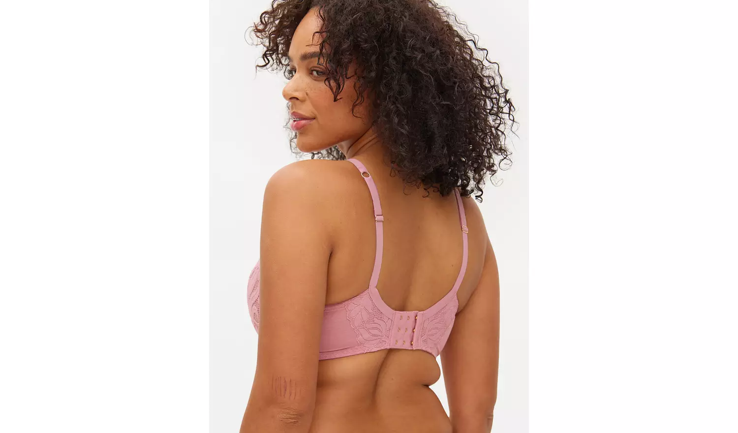 Pink Floral Lace Non Padded Bralette34GG