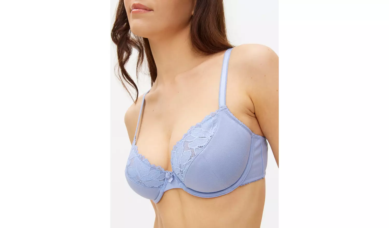 Cottonform™ Blue Lace Underwired Full Cup Bra 32D