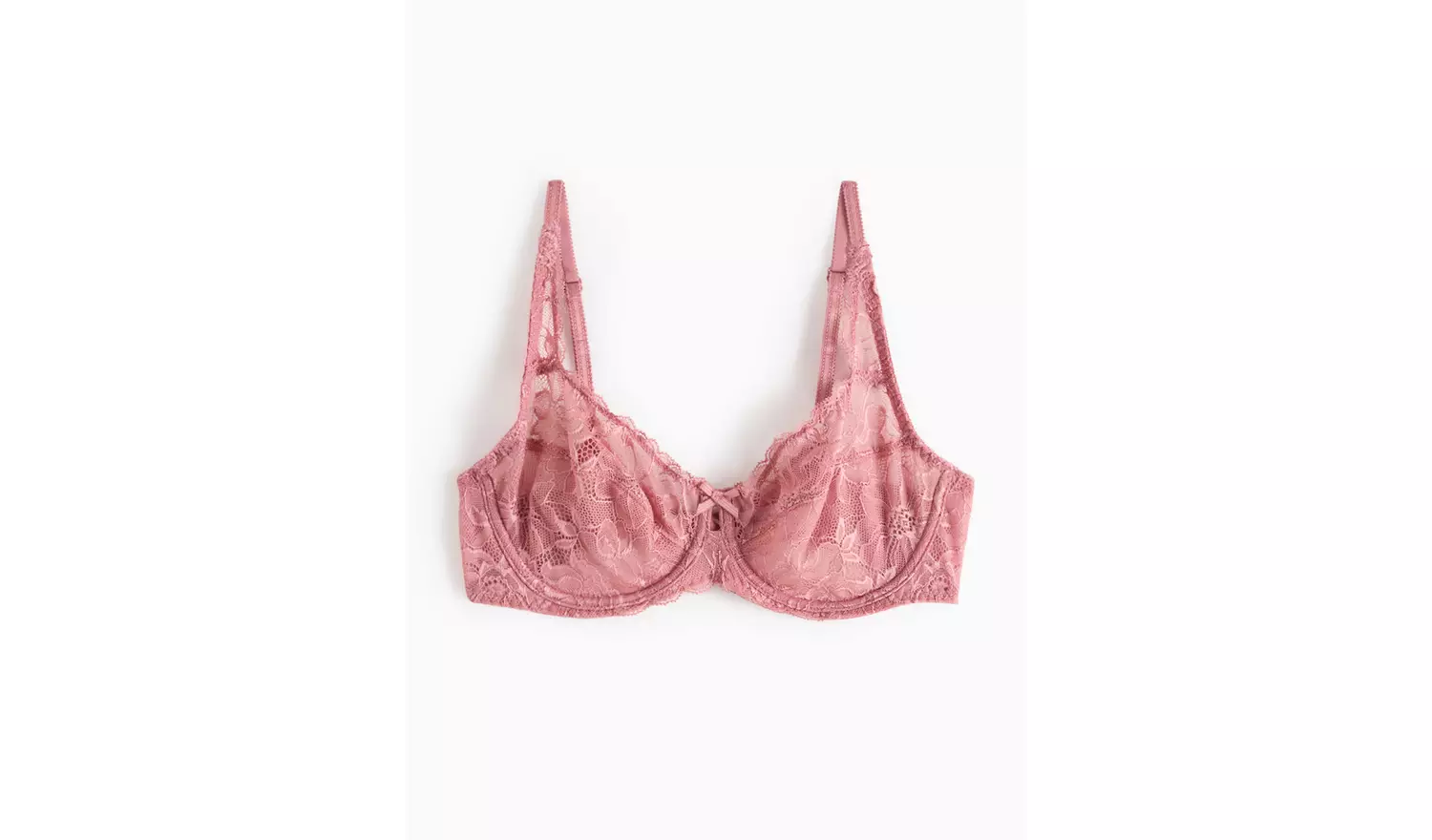 Blush Pink Floral Lace Underwired Bra32E
