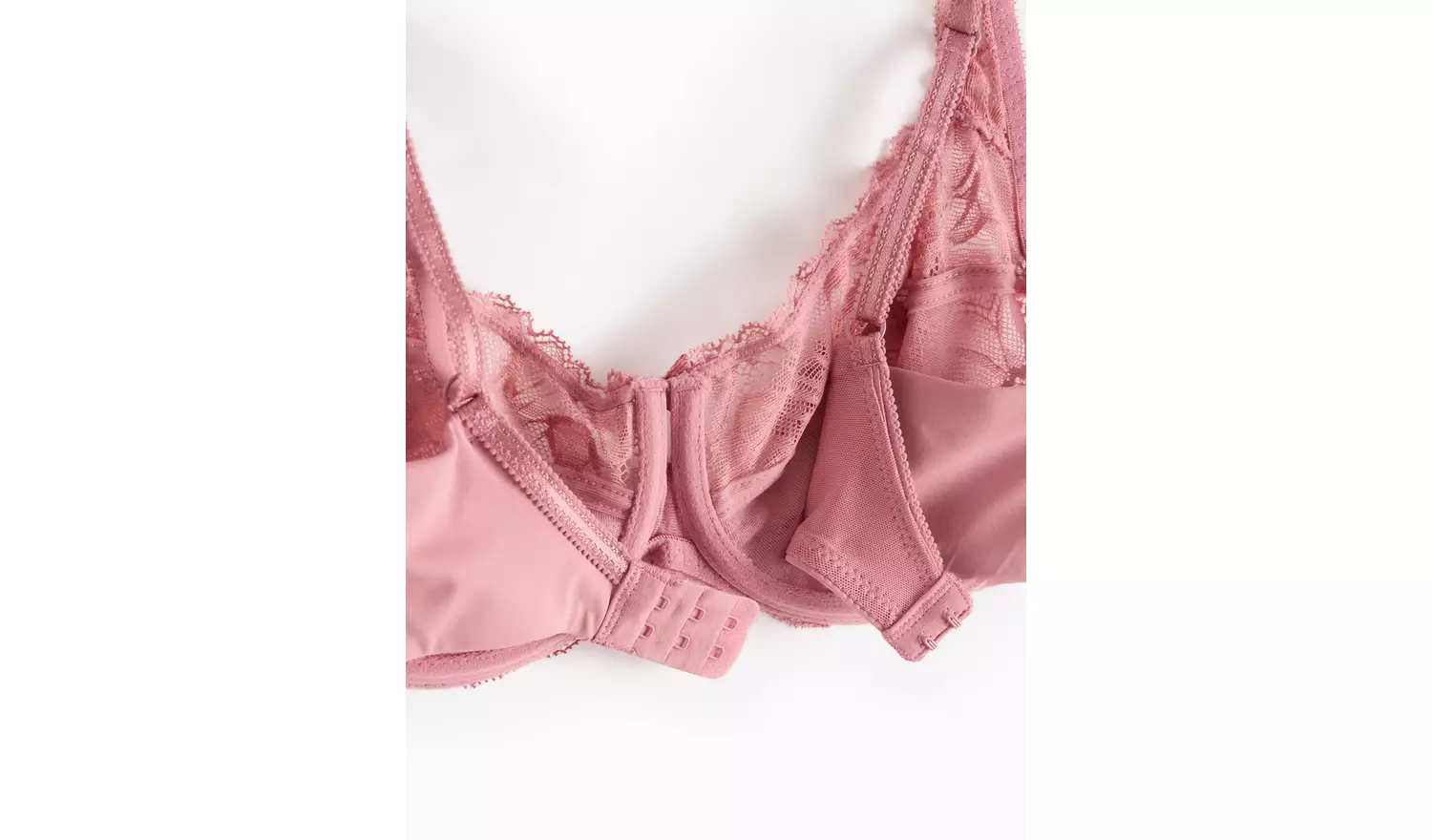 Blush Pink Floral Lace Underwired Bra34D