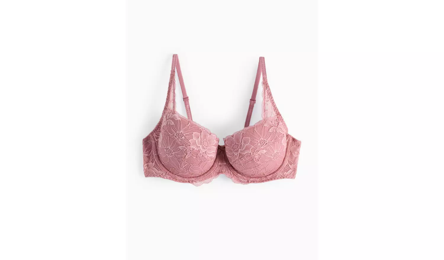 Blush Pink Floral Lace Padded Bra 32C