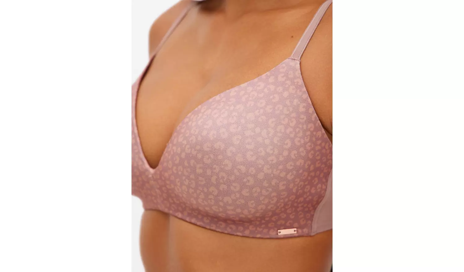 Leopard Print Plunge Padded Bra 38D