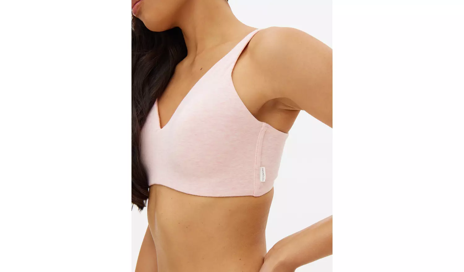 Cottonform™Pink Ribbed Plunge Bra 40D