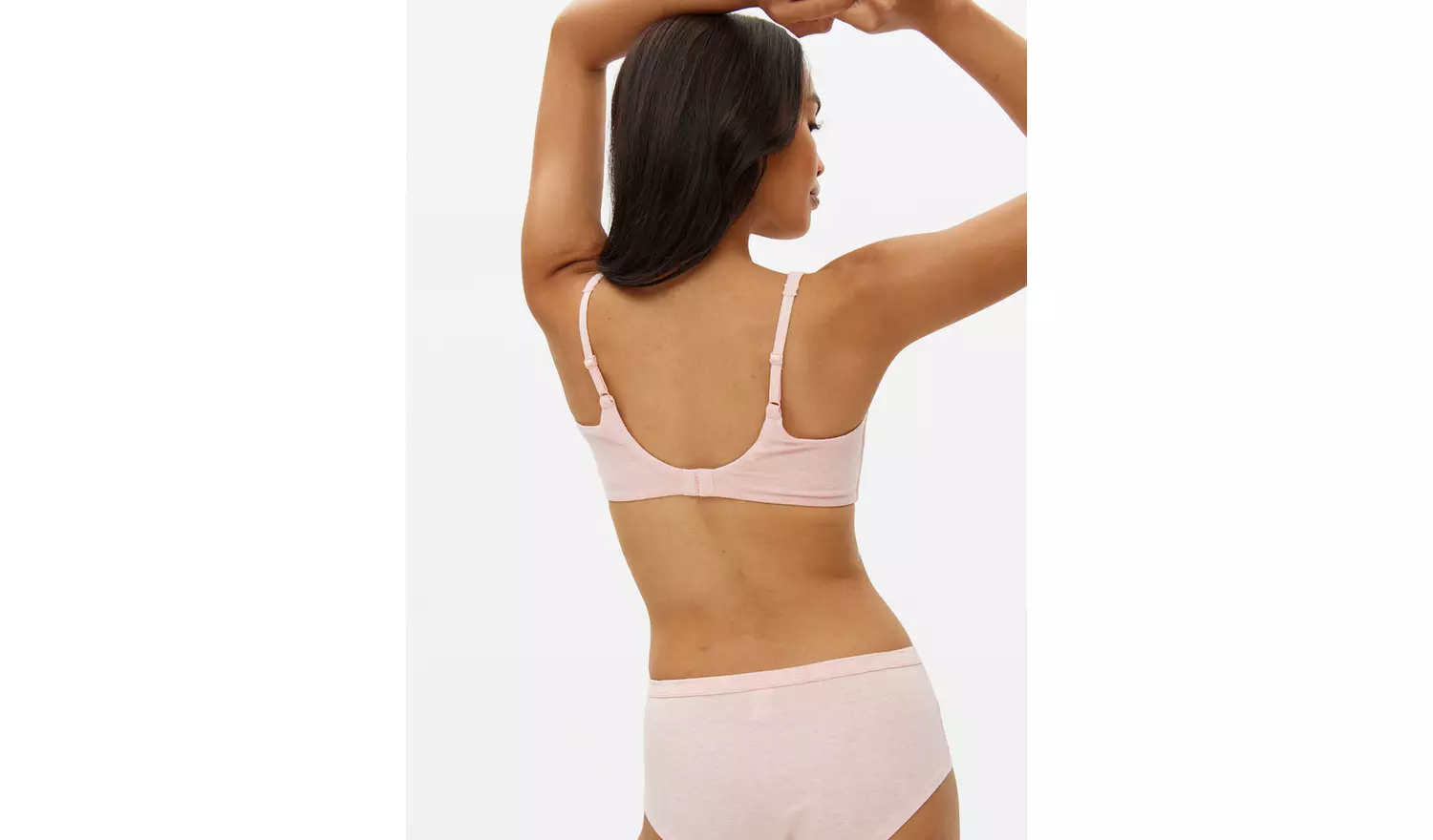 Cottonform™Pink Ribbed Plunge Bra 40B