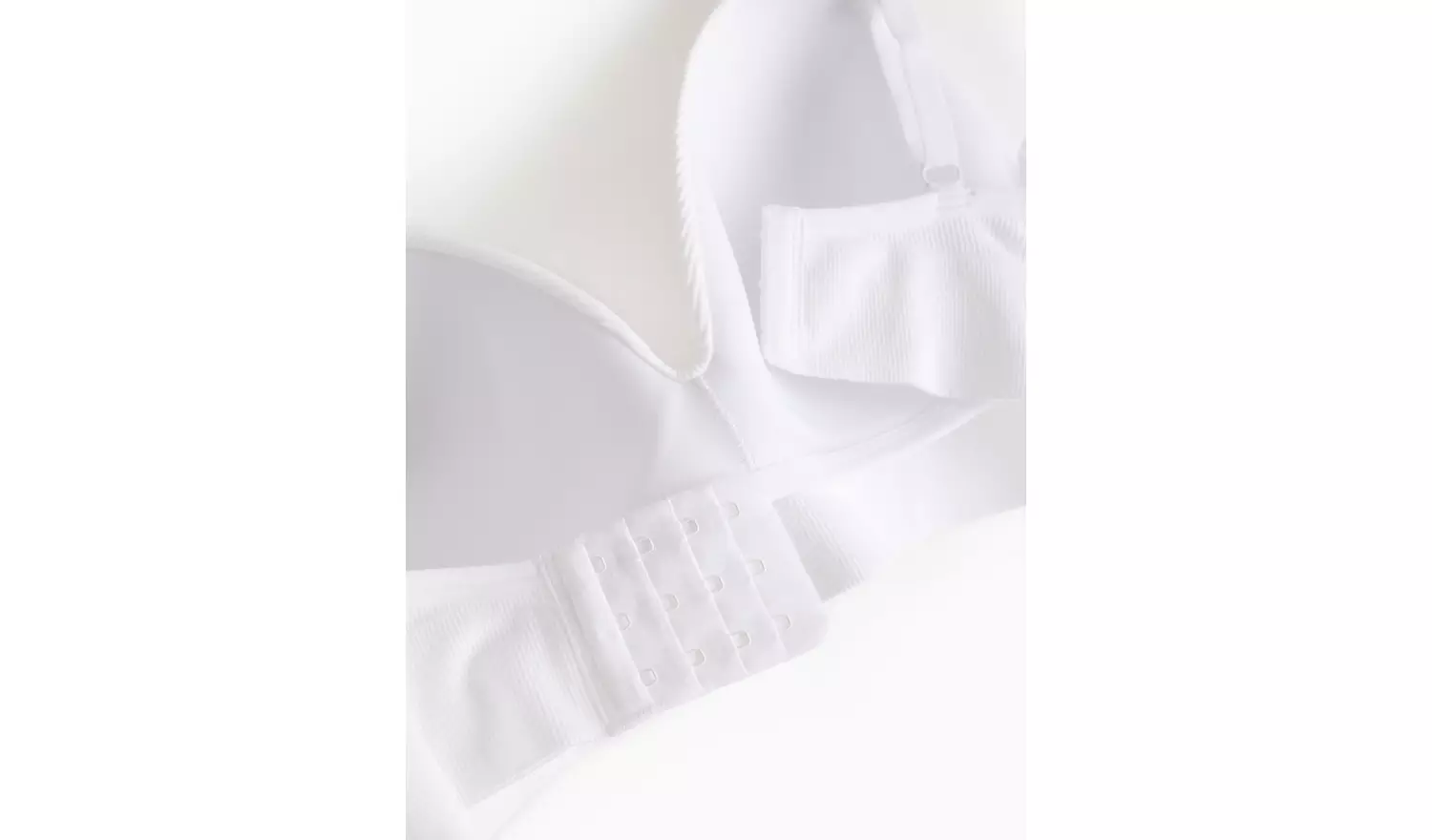 White Ribbed Non-Wired Seamless Bra XL